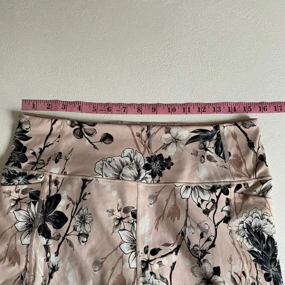 Victoria’s Secret Girls Floral Leggings Size 16 Pink Black Activewear